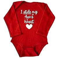 I Stole My Avô's Heart Red Infant Bodysuit, Baby Shower Newborn Gift, Pregnancy Reveal Present, Valentine's or Father's Day Outfit (12M, Long Sleeve, Red)