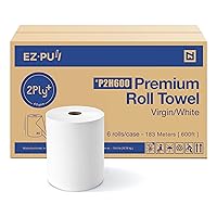 Premium Soft 2ply+ Hardwound Hand Towel Roll, 600 ft x 6 rolls, Universal 8