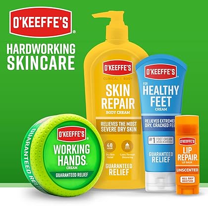 O'Keeffe's Working Hands Hand Cream, 3.4 Ounce Jar and Healthy Feet Foot Cream, 3.2 Ounce Jar