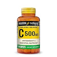 MASON NATURAL Vitamin C 500 mg Delayed Release - Formula for All Day Antioxidant Protection, Promotes Healthy Immune System and Cell Support, 100 Caplets