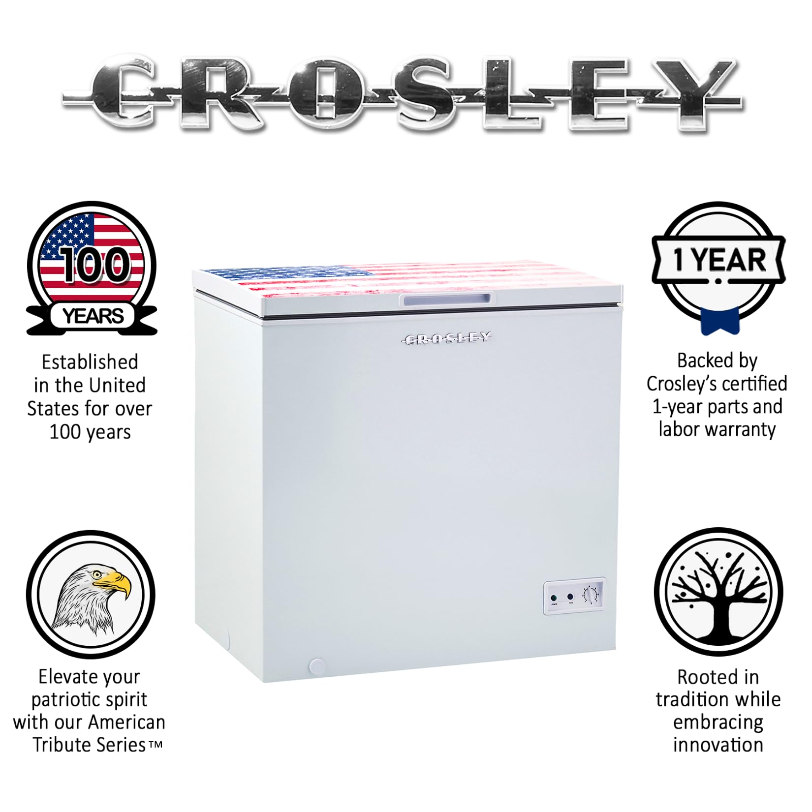  Crosley American Tribute 7cf Mini Deep Chest Freezer