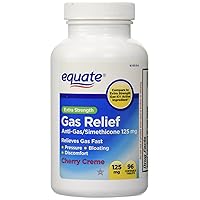 Extra Strength Gas Relief, Simethicone 125mg, 96 Chewable Tablets, Cherry Creme Flavor By Equate, Compare to Extra Strength Gas-X