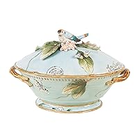 Fitz and Floyd Toulouse Soup Tureen with Ladle, 3.5 Quart, Blue