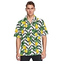 ALAZA Mens Lemon Zig Zag Quick Dry Hawaiian Shirt