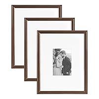 Kate and Laurel Adlynn Rectangle Picture Frame Set of 3, 11 x 14 matted to 5 x 7, Bronze, Vintage Three-Piece Frame Set for Gallery Wall Frame Set in Living Room Wall Decor