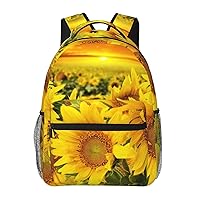 Sunflower Pattern Printed Lightweight Backpack Travel Laptop Bag Gym Backpack Casual Daypack