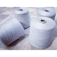 Pack7: 60% Royal Alpaca Fibre (19.0 to 19.5 microns) – 40% Peruvian Pima Cotton, Blended-Knitting-Yarn 2/16 nm, 7.0 kg, Silver Light Grey, Natural Fiber, Ultra Silky, Organic