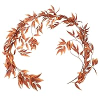 Fall Leaves Autumn Leaf Garland Decorations - 5.4 Feet Artificial Silk Fabric Willow Plant Leaves Vines String Wedding Decor Holiday Party Supplies Faux Wall Greenery Crowns Wreath