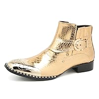 Metal-Tip Toe Genuine Leather Chelsea-Boots Bottes Beaded Zipper Buttons Fashion Comfort Ankle Dress Boot For Men