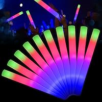 100 LED Foam Sticks Multi Color Flashing Glow Wands, Batons, Strobes, 3  Flashing Modes - Party, DJ, Concerts, Festivals, Birthdays, Weddings,  Events