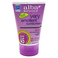 Very Emollient, Kids Sunscreen SPF 45 4 oz (Pack of 3)