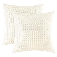 100% Cotton Waffle Weave Euro Sham Covers, 2 Pack 26