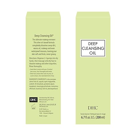 Deep Cleansing Oil and Travel Size, Facial Cleansing Oil, Makeup Remover, Cleanses without Clogging Pores, Residue-Free, Fragrance and Colorant Free, For All Skin Types, 6.7 oz and 1 oz