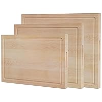 Set of 3 American Hard Maple Wood Cutting Boards for Kitchen - 24