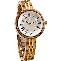 Jord Wooden Wrist Watches for Women - Cassia Series/Wood and Metal Watch Band/Wood Bezel/Analog Quartz Movement - Includes Watch Box