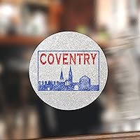 United Kingdom Coventry Skyline Stickers 50 Pcs Visitor Souvenir Stickers Pack Landscape Durable Water Bottle Stickers Stickers for Water Bottles Laptop Computer Phone Cup 4inch