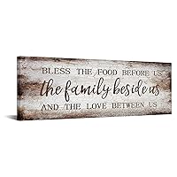 Home Inspirational Blessed Canvas Wall Art Motivational Family Prints Signs Framed Retro Artwork Decoration Wall Pictures for Bedroom, Living Room & Home Wall Decor 12x36 Inches