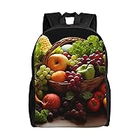 Colorful Vegetables And Fruit Laptop Backpack Water Resistant Travel Backpack Business Work Bag Computer Bag For Women Men