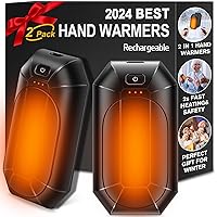 2 Pack 𝐇𝐚𝐧𝐝 𝐖𝐚𝐫𝐦𝐞𝐫𝐬 Rechargeable,Portable Electric Hand Warmers Reusable,USB Handwarmers,Outdoor/Indoor/Working/Studying/Camping/Hunting/Golf/Pain Relief/Game/Warm Gifts for Men Women Kids