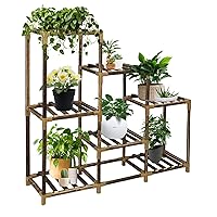 Plant Stand Indoor, 3-Tier Outdoor Wood Plant Stand for Multiple Plants, Accommodates 7 Potted Plants, Ideal for Gardens, Room Corners and Plant Gardening Gifts