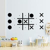 Magnetic Tic Tac Toe Wall-Mount Game, Game Room Decor,Kids&Adults Indoor Party Game,Modern Wall Decals for Kids Room,Playroom Decals,Classroom&Offices,Best Gift for Family, Friends (no Punching)