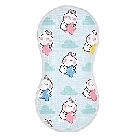 xigua 4 Pack Cute Rabbits Muslin Baby Burp Cloths,Super Soft Absorbent Skin-Friendly Cotton Burping Rags for Newborn, Boys & Girls,Unisexs 22x11in