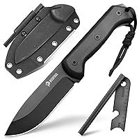  BeaverCraft Bushcraft Knife Full Tang Survival Knife with  Leather Sheath Campcraft Carbon Steel Knife, Small Bushcraft EDC Fixed  Blade Knife, Bush Camping Knives Gift for Men