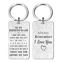 Daughter in Law Mothers Day Keychain Gifts, Daughter-in-Law Wedding Present from Mother-in-Law, Best Daughter in Law Birthday Gifts, I Love Daughter-in-Law Key Chain