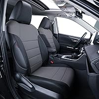Custom Fit Seat Covers for Toyota Corolla Cross L,LE,XLE 2022 2023 2024,Full Coverage Leather Seat Protector(Full Set,Black/Gray)