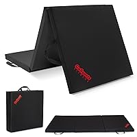 GoSports 2 inch Thick 6 ft x 2 ft Tri-Fold Exercise Fitness Mat - Great For Workouts, Yoga, Stretching
