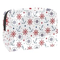 Explore boat anchor pattern Waterproof Cosmetic Bag 7.3x3x5.1in Travel Cosmetic Bags Multifunctional Bag for Women