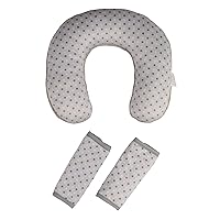 Infant Neck Roll and Strap Covers Combo Pack, Gray Dots