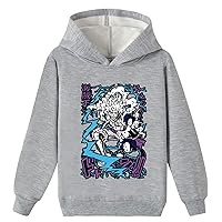 Kids Boys Long Sleeve Thick Tops Anime Hoodie,Nika Pullover Soft Brushed Hooded Sweatshirts for Child