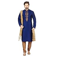 Indian Royal Ethnic Designer Wedding Party Wear Kurta Pyjama Set For Men