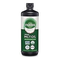 Nutiva Organic MCT Oil, Unflavored, 32 Oz, USDA Organic, Non-GMO, Non-BPA, Whole30 Approved, Vegan, Gluten-Free & Keto, 14g MCT per Serving & Neutral Flavor for Coffee, Shakes and Salads