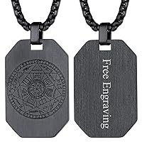 FaithHeart Archangels Sigil Talisman Necklace, Stainelss Steel the Sigil of MICHAEL/GABRIEL/RAPHAEL/CAMAEL/ZADKIEL/ANAEL/CASSIEL Amulet Medal Pendant Jewelry for Women Men, Personalized Custom
