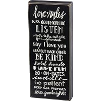 Primitives by Kathy 26017 Classic Box Sign, Love Rules