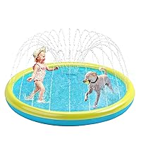 Splash Pad for Kids, Non-Slip Splash Pad for Toddler Summer Outdoor Water Toys, Sprinkler Pool for Kids Outdoor Play, Scratch Resistant Thicken Dog Splash Pad, Fountain Play Mat for Kid Toddler