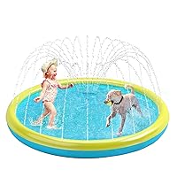 Heeyoo Splash Pad for Kids, Non-Slip Splash Pad for Toddler Summer Outdoor Water Toys, Sprinkler Pool for Kids Outdoor Play, Scratch Resistant Thicken Dog Splash Pad, Fountain Play Mat for Kid Toddler