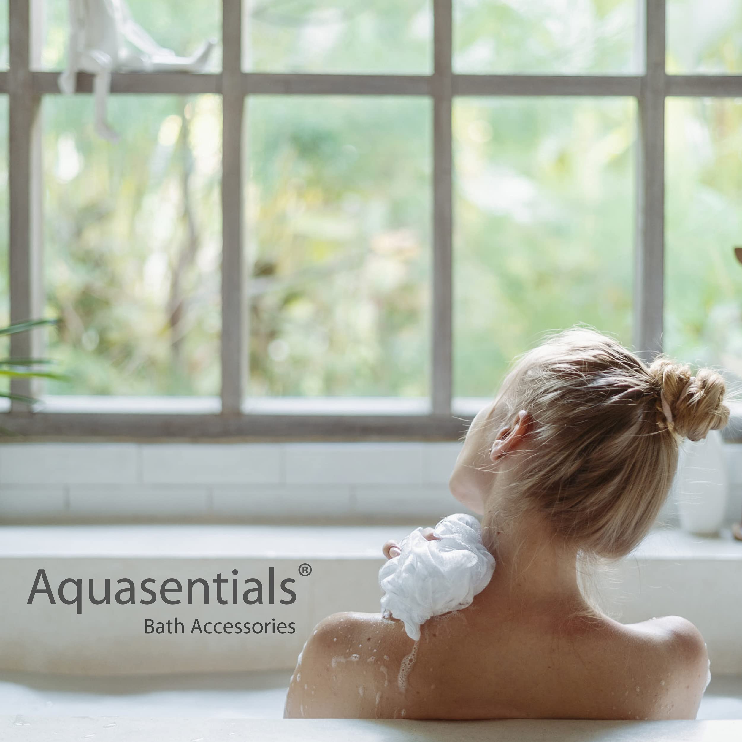 Aquasentials Exfoliating Bath Brush (15.5in) (Clear Handle)