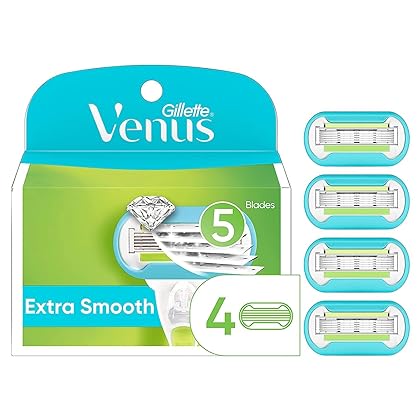 Gillette Venus Extra Smooth Womens Razor Blade Refills, 4 Count, Designed for a Close, Smooth Shave