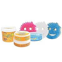 Scrub Daddy Household Cleaning Supplies Bundle - PowerPaste Cleaning Putty, Tangerine Clean Multi Surface Cleaner, PowErase Gel All Purpose Cleaner & 3 Scrub Mommy Sponges (3 Pastes & 3 Sponges)