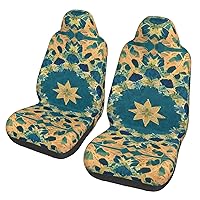 Quadrangle Pattern Car seat Covers Front seat Protectors Washable and Breathable Cloth car Seats Suitable for Most Cars