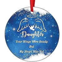 Loss of Loved One Daughter Sympathy Ornament in Memory of Daughter Christmas Ornament Your Wings were Ready Ornament 2021 Christmas Tree Decoration Hanging Ornament Daughter in Heaven Xmas Ornament