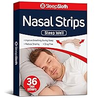 SleepSloth Nasal Strips (36 Count), Nose Strips for Nasal Congestion Relief, Extra Strength Anti Snoring Devices, Drug-Free Snoring Solution Snore-Stopper to Reduce Snoring Caused by Colds & Allergies