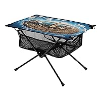 Europe City Folding Camping Table Portable Beach Table with Carry Bag Small Camping Side Table for Camping Picnic BBQ Backpacking Beach