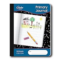 iScholar Primary Composition Book, Journal, Unruled Top, .5 Inch Ruled Bottom Half, 100 Sheets, 9.75 x 7.5 Inches, Black Marble (10116)