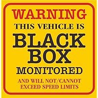 Sticker - Safety - Warning - This Vehicle is Black Box Monitored Warning Car Sticker Insurance Young Driver - Self Adhesive Vinyl 110mm x 110mm