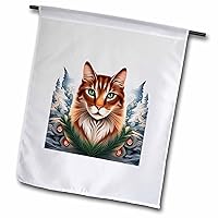 3dRose State Cat With White Pine Maine State Tattoo Art - Flags (fl-383455-1)