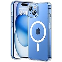 CANSHN Magnetic Designed for iPhone 15 Case Clear, Compatible with MagSafe Wireless Charging [Not Yellowing & MIL-Grade Drop Tested] Phone Cases for iPhone 15 with Shockproof Bumper 2023 (Clear)